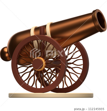 3D Cannon icon on transparent background 3D Cannon icon on transparent background 112145935
