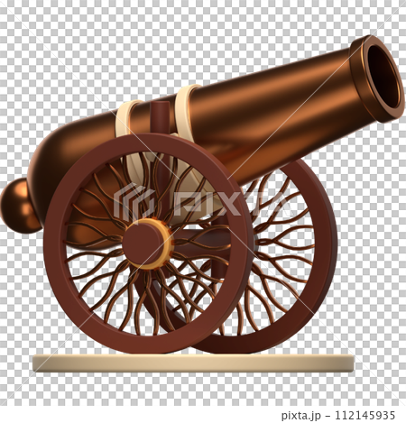 3D Cannon icon on transparent background 3D Cannon icon on transparent background 112145935