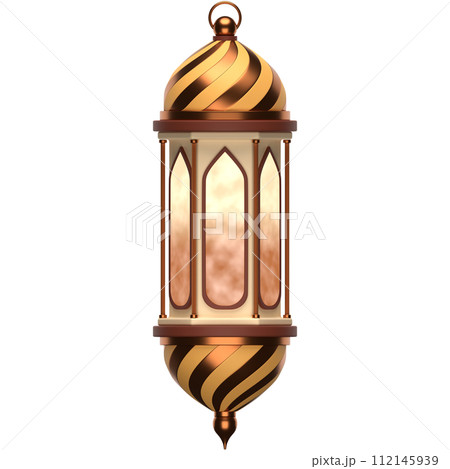 3D Islamic Lantern icon on transparent background 112145939