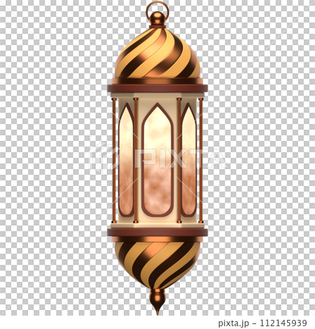 3D Islamic Lantern icon on transparent background 112145939