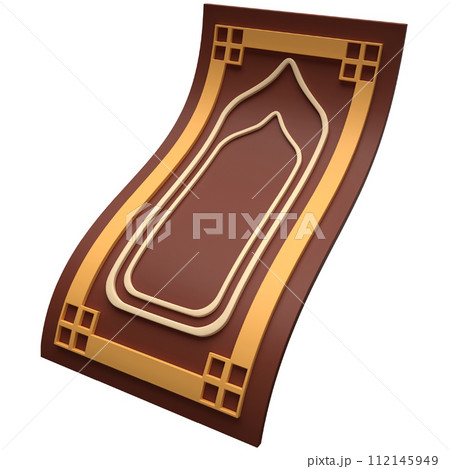 3D Prayer Mat icon on transparent background 112145949