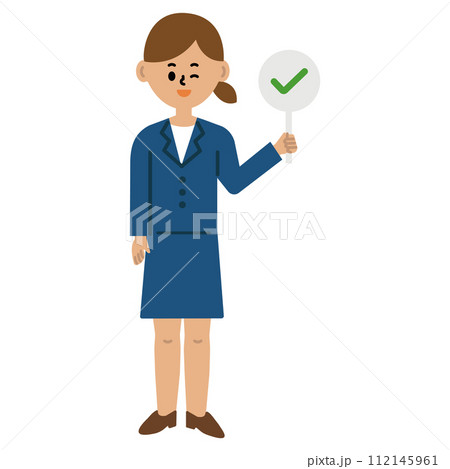 ビジネスパーソン 仕事 女性 スーツ チェック 全身 イラスト ビジネスパーソン 仕事 女性 スーツ チェック 全身 イラスト 112145961