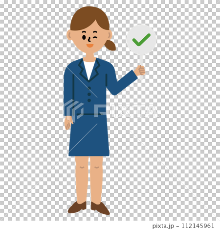 ビジネスパーソン 仕事 女性 スーツ チェック 全身 イラスト ビジネスパーソン 仕事 女性 スーツ チェック 全身 イラスト 112145961