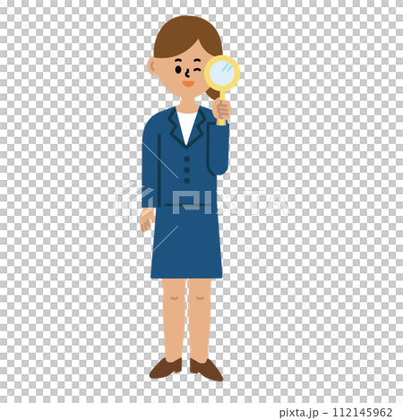 商務人士工作女性西裝搜尋全身插畫 112145962