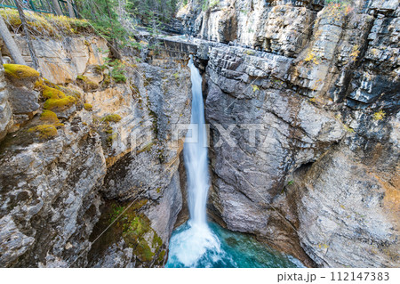 Johnston Canyon, Upper Falls. Banff National Park, Canadian Rockies, Alberta, Canada. Johnston Canyon, Upper Falls. Banff National Park, Canadian Rockies, Alberta, Canada. 112147383
