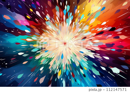 カラフルな宇宙の大爆発:エネルギッシュなアート作品 AI画像 33 カラフルな宇宙の大爆発:エネルギッシュなアート作品 AI画像 33 112147571