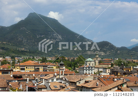 top view of the rooftops of the city of Riva del Garda 112148285