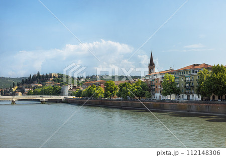landscape on the river Adige in Verona 112148306