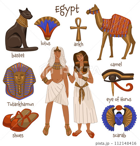 Ancient Egypt people, culture and tradition vector Ancient Egypt people, culture and tradition vector 112148416