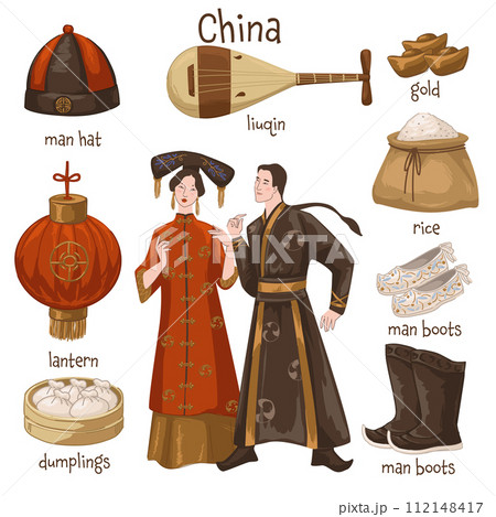 Chinese culture and traditions, man and woman 112148417