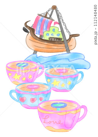 春のピクニックはコーヒーカップに乗って楽しもう! 112148480