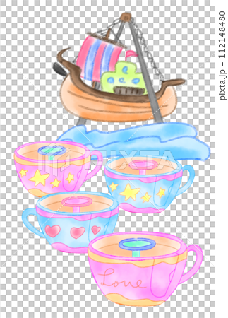 春のピクニックはコーヒーカップに乗って楽しもう! 112148480