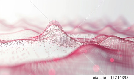 Illustrative Digital Backend Technology with Red and Maroon Particle Concept Stock Graphic. 112148982