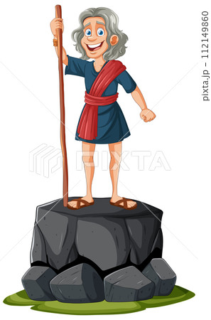 Cheerful Ancient Philosopher on Stone Pedestal Cheerful Ancient Philosopher on Stone Pedestal 112149860