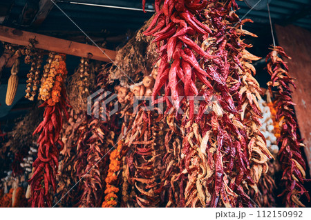 Dried hot peppers 112150992