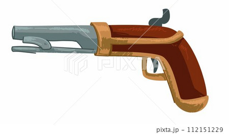 Antique firearm, vintage pistol with soft handle Antique firearm, vintage pistol with soft handle 112151229