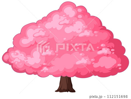 Whimsical Pink Blossom Tree Illustration Whimsical Pink Blossom Tree Illustration 112151698