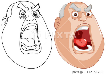 Angry Man Cartoon Expression Angry Man Cartoon Expression 112151766