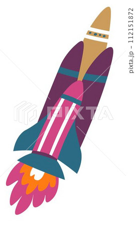 Launching rocket in space with fire and flame 112151872