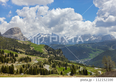 Passo Gardena in the Dolomites of Italy Passo Gardena in the Dolomites of Italy 112152100