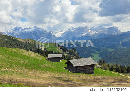 Passo Gardena in the Dolomites of Italy Passo Gardena in the Dolomites of Italy 112152105