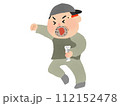 競馬に熱中する男性 112152478