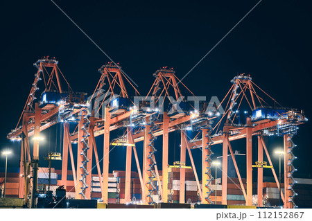 Gantry cranes at sea port Gantry cranes at sea port 112152867