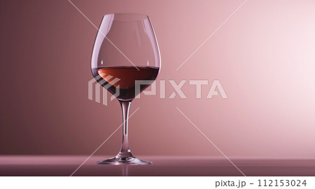 the dynamic elegance of a wine glass, capturing the interplay of light and liquid 112153024
