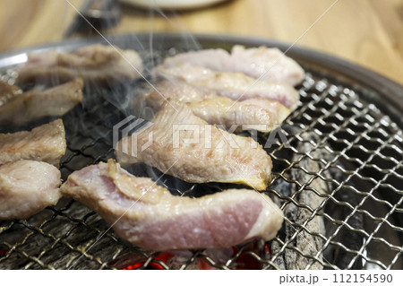 Korea bbq. pork shoulder butt. pork neck 112154590
