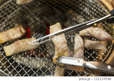 Korea bbq. pork shoulder butt. pork neck 112154596