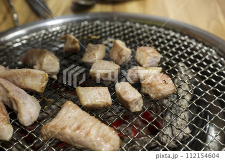 Korea bbq. pork shoulder butt. pork neck 112154604