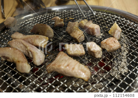 Korea bbq. pork shoulder butt. pork neck 112154608
