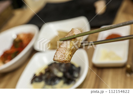 Korea bbq. pork shoulder butt. pork neck 112154622