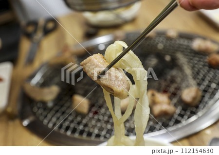 Korea bbq. pork shoulder butt. pork neck 112154630