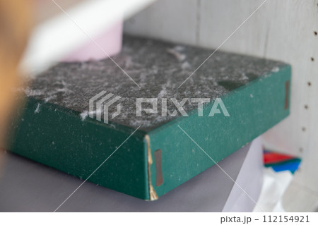 埃のたまった古い緑の箱 埃のたまった古い緑の箱 112154921