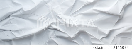 AI-generated content. White crumpled paper ,banner background 112155075