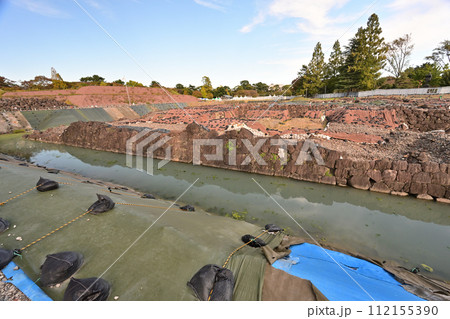 静岡県「駿府城」大天守閣の石垣発掘調査現場 静岡県「駿府城」大天守閣の石垣発掘調査現場 112155390