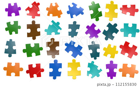 Colorful Puzzle Pieces 112155830