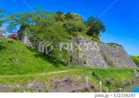 【日本100名城】【重伝建地区】篠山城　三の丸から見た本丸と天守台　兵庫県丹波篠山市 112156207