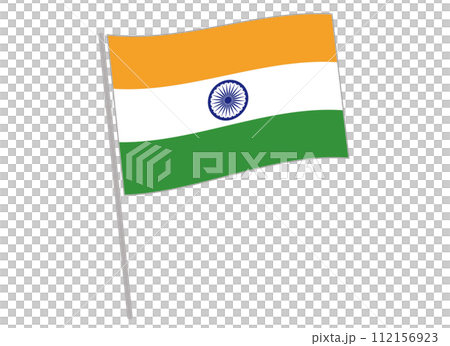 はためくインドの国旗 112156923