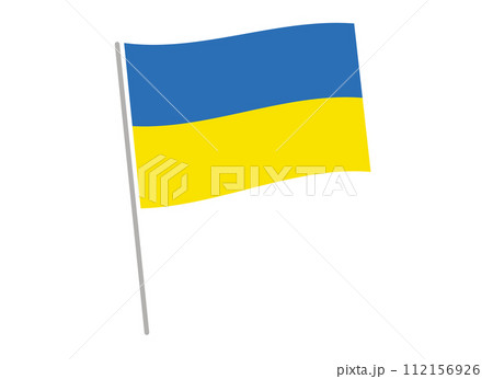 はためくウクライナの国旗 112156926