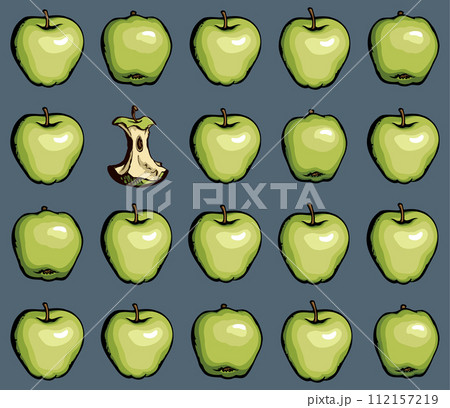 Big tasty apples. Vector drawing 112157219