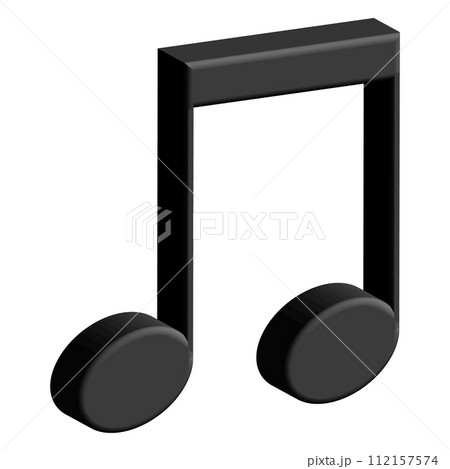 立体的で艶のある8分音符　連桁　黒マット 112157574