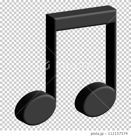 Three-dimensional glossy eighth note beam black matte 112157574