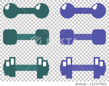 Illustration of dumbbells used for muscle training to build muscles Illustration of dumbbells used for muscle training to build muscles 112157928