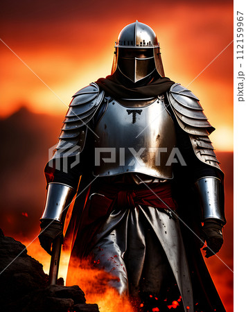 Knight blood battle sunset detailed cinematic K 112159967