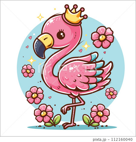 Cute cartoon shibi flamingo character Cute cartoon shibi flamingo character 112160040