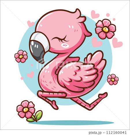 Cute cartoon shibi flamingo character Cute cartoon shibi flamingo character 112160041