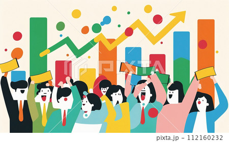 株価上昇に大喜びの人々：日経株価高値更新