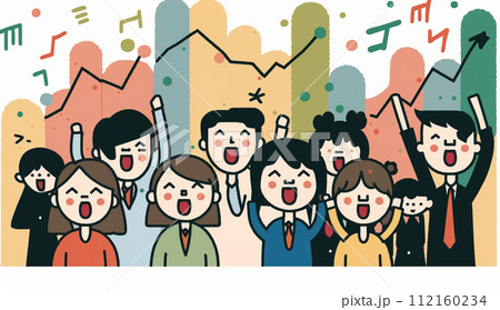 株価上昇に大喜びの人々：日経株価高値更新